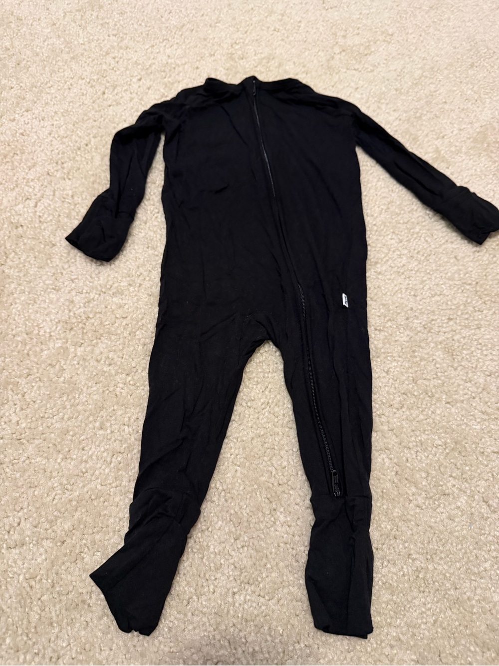 Little Sleepies Black Zip Footed One-Piece Pajama